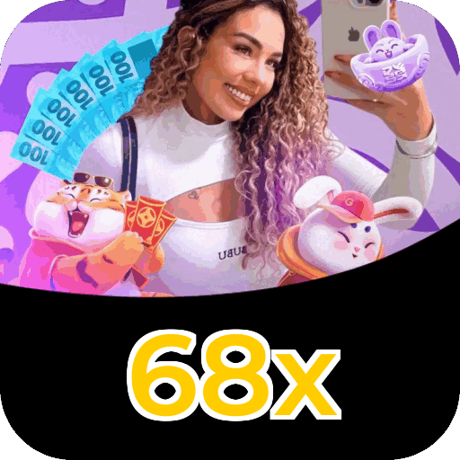 Plataforma 68x mostrando interface moderna, jogos certificados e recursos de segurança licenciados